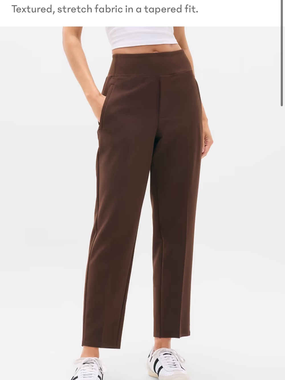 Athleta Endless High Rise Brown Tapered Cropped Slacks Size 12 Tall
